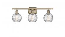  516-3W-AB-G1215-6 - Athens Water Glass - 3 Light - 26 inch - Antique Brass - Bath Vanity Light