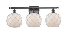 Innovations Lighting 516-3W-OB-G121-8RW - Farmhouse Rope - 3 Light - 28 inch - Oil Rubbed Bronze - Bath Vanity Light