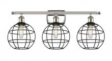 Innovations Lighting 516-3W-PN-CE-8-BK - Lake Placid - 3 Light - 28 inch - Polished Nickel - Bath Vanity Light