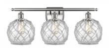 Innovations Lighting 516-3W-SN-G122-8RW - Farmhouse Rope - 3 Light - 28 inch - Brushed Satin Nickel - Bath Vanity Light