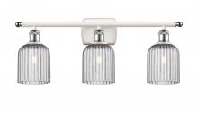  516-3W-WPC-G559-5SM - Bridal Veil - 3 Light - 25 inch - White Polished Chrome - Bath Vanity Light