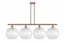 Innovations Lighting 516-4I-AC-G1215-12 - Athens Water Glass - 4 Light - 50 inch - Antique Copper - Stem Hung - Island Light