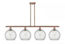 Innovations Lighting 516-4I-AC-G122-10CSN - Farmhouse Chicken Wire - 4 Light - 48 inch - Antique Copper - Cord hung - Island Light