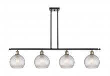  516-4I-BAB-G122C-8CL - Athens - 4 Light - 48 inch - Black Antique Brass - Cord hung - Island Light