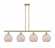 Innovations Lighting 516-4I-SG-G121-8CBK - Farmhouse Chicken Wire - 4 Light - 48 inch - Satin Gold - Cord hung - Island Light