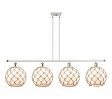 Innovations Lighting 516-4I-WPC-G121-10RB - Farmhouse Rope - 4 Light - 48 inch - White Polished Chrome - Cord hung - Island Light