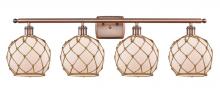 Innovations Lighting 516-4W-AC-G121-8RB - Farmhouse Rope - 4 Light - 38 inch - Antique Copper - Bath Vanity Light