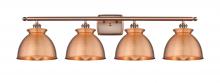 Innovations Lighting 516-4W-AC-M14-AC - Adirondack - 4 Light - 38 inch - Antique Copper - Bath Vanity Light