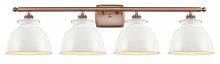 Innovations Lighting 516-4W-AC-M14-W - Adirondack - 4 Light - 38 inch - Antique Copper - Bath Vanity Light