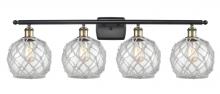 Innovations Lighting 516-4W-BAB-G122-8RW - Farmhouse Rope - 4 Light - 38 inch - Black Antique Brass - Bath Vanity Light