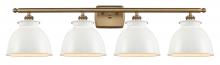 Innovations Lighting 516-4W-BB-M14-W - Adirondack - 4 Light - 38 inch - Brushed Brass - Bath Vanity Light