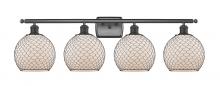 Innovations Lighting 516-4W-OB-G121-8CBK - Farmhouse Chicken Wire - 4 Light - 38 inch - Oil Rubbed Bronze - Bath Vanity Light