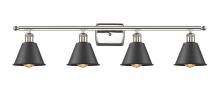 Innovations Lighting 516-4W-PN-M8-BK - Smithfield - 4 Light - 37 inch - Polished Nickel - Bath Vanity Light