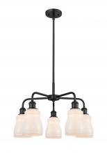 Innovations Lighting 516-5CR-BK-G391 - Ellery - 5 Light - 23 inch - Matte Black - Chandelier