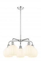 Innovations Lighting 516-5CR-PC-G1217-8WV - White Venetian - 5 Light - 26 inch - Polished Chrome - Chandelier