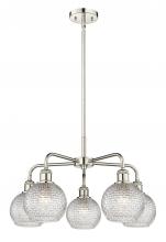 Innovations Lighting 516-5CR-PN-G122C-6CL - Athens - 5 Light - 24 inch - Polished Nickel - Chandelier