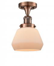 Innovations Lighting 517-1CH-AC-G171 - Fulton - 1 Light - 7 inch - Antique Copper - Semi-Flush Mount