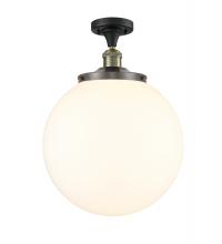 Innovations Lighting 517-1CH-BAB-G201-14 - Beacon - 1 Light - 14 inch - Black Antique Brass - Semi-Flush Mount