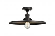 Innovations Lighting 517-1CH-BK-MFR-BK-16 - Railroad - 1 Light - 16 inch - Matte Black - Semi-Flush Mount