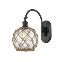 Innovations Lighting 518-1W-BK-G122-8RB - Farmhouse Rope - 1 Light - 8 inch - Matte Black - Sconce