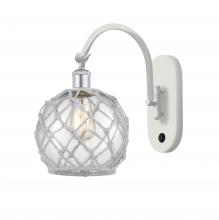 Innovations Lighting 518-1W-WPC-G122-8RW - Farmhouse Rope - 1 Light - 8 inch - White Polished Chrome - Sconce