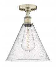 Innovations Lighting 616-1F-AB-GBC-124 - Berkshire - 1 Light - 12 inch - Antique Brass - Semi-Flush Mount