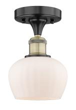 Innovations Lighting 616-1F-BAB-G91 - Fenton - 1 Light - 7 inch - Black Antique Brass - Semi-Flush Mount