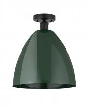 Innovations Lighting 616-1F-BK-MBD-12-GR - Plymouth - 1 Light - 12 inch - Matte Black - Semi-Flush Mount