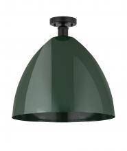 Innovations Lighting 616-1F-BK-MBD-16-GR - Plymouth - 1 Light - 16 inch - Matte Black - Semi-Flush Mount