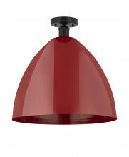 Innovations Lighting 616-1F-BK-MBD-16-RD - Plymouth - 1 Light - 16 inch - Matte Black - Semi-Flush Mount