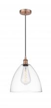 Innovations Lighting 616-1P-AC-GBD-122 - Bristol - 1 Light - 12 inch - Antique Copper - Cord hung - Mini Pendant