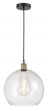 Innovations Lighting 616-1P-BAB-G124-14 - Athens - 1 Light - 14 inch - Black Antique Brass - Cord hung - Pendant