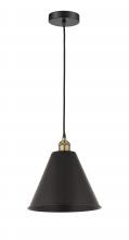  616-1P-BAB-MBC-12-BK - Berkshire - 1 Light - 12 inch - Black Antique Brass - Cord hung - Mini Pendant