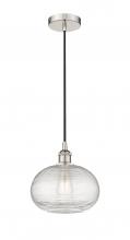 Innovations Lighting 616-1P-PN-G555-10CL - Ithaca - 1 Light - 10 inch - Polished Nickel - Cord hung - Mini Pendant