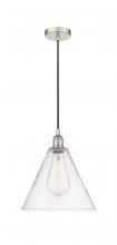 Innovations Lighting 616-1P-PN-GBC-122 - Berkshire - 1 Light - 12 inch - Polished Nickel - Cord hung - Mini Pendant