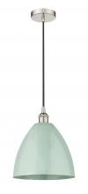 Innovations Lighting 616-1P-PN-MBD-12-SF-LED - Plymouth - 1 Light - 12 inch - Polished Nickel - Cord hung - Mini Pendant