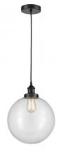 Innovations Lighting 616-1PH-BK-G202-12 - Beacon - 1 Light - 12 inch - Matte Black - Cord hung - Mini Pendant