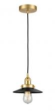 Innovations Lighting 616-1PH-SG-M6-BK - Edison - 1 Light - 8 inch - Satin Gold - Cord hung - Mini Pendant