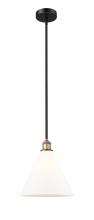 Innovations Lighting 616-1S-BAB-GBC-121-LED - Berkshire - 1 Light - 12 inch - Black Antique Brass - Cord hung - Mini Pendant