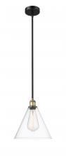 Innovations Lighting 616-1S-BAB-GBC-122-LED - Berkshire - 1 Light - 12 inch - Black Antique Brass - Cord hung - Mini Pendant