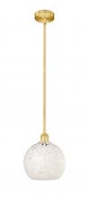 Innovations Lighting 616-1S-SG-G1216-10WM - White Mouchette - 1 Light - 10 inch - Satin Gold - Stem Hung - Mini Pendant