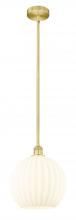 Innovations Lighting 616-1S-SG-G1217-12WV - White Venetian - 1 Light - 12 inch - Satin Gold - Stem Hung - Mini Pendant