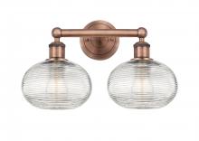 Innovations Lighting 616-2W-AC-G555-8CL - Ithaca - 2 Light - 17 inch - Antique Copper - Bath Vanity Light