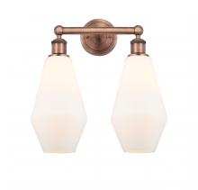 Innovations Lighting 616-2W-AC-G651-7 - Cindyrella - 2 Light - 16 inch - Antique Copper - Bath Vanity Light