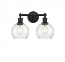 Innovations Lighting 616-2W-BK-G124-6 - Athens - 2 Light - 15 inch - Matte Black - Bath Vanity Light