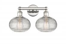 Innovations Lighting 616-2W-PN-G555-8CL - Ithaca - 2 Light - 17 inch - Polished Nickel - Bath Vanity Light