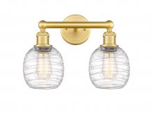 Innovations Lighting 616-2W-SG-G1013 - Belfast - 2 Light - 15 inch - Satin Gold - Bath Vanity Light