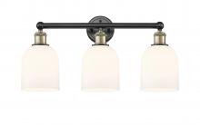  616-3W-BAB-G558-6GWH - Bella - 3 Light - 24 inch - Black Antique Brass - Bath Vanity Light