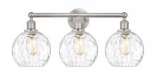  616-3W-SN-G1215-8 - Athens Water Glass - 3 Light - 26 inch - Satin Nickel - Bath Vanity Light