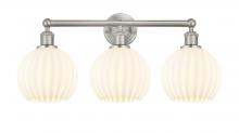  616-3W-SN-G1217-8WV - White Venetian - 3 Light - 26 inch - Satin Nickel - Bath Vanity Light